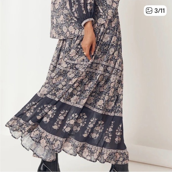 EUC Spell Juniper Maxi Skirt in Charcoal size small - Picture 3 of 11